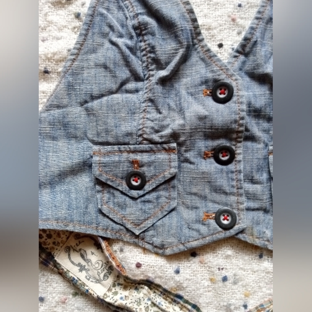 Free People Halter Neck Denim Vest Top - Picture 3 of 16